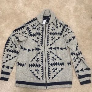 Aztec-print zip sweater